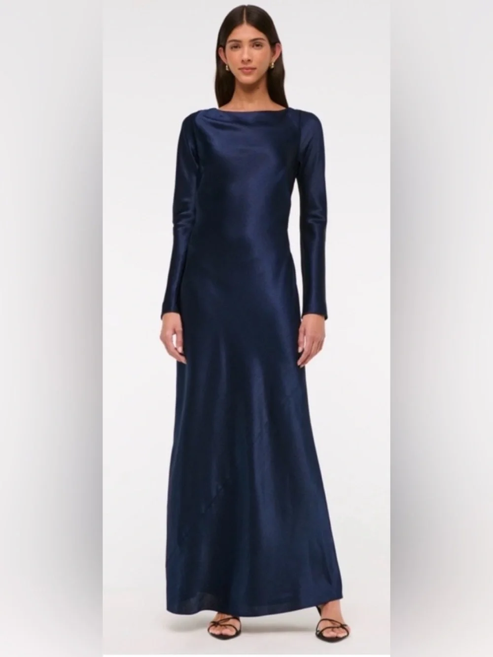 Abercrombie & Fitch Long-Sleeve Cowl Back Maxi Dress